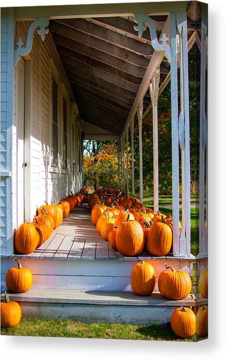 Karen Stephenson Photography Canvas Print featuring the photograph Pumpkins on a Porch by Karen Stephenson