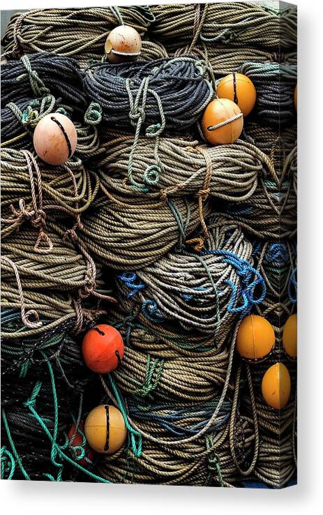 Buoy Canvas Print featuring the photograph Quayside Textures by Www.peterjuerges.co.uk