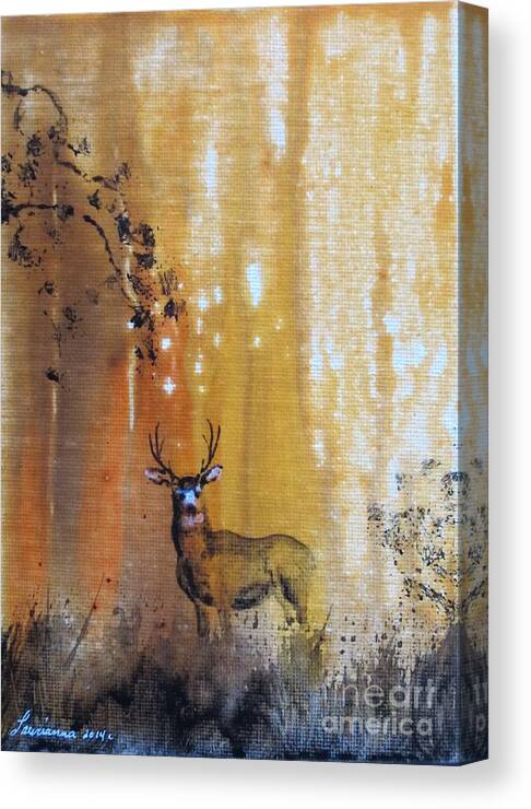 Buck Canvas Print featuring the painting Quiet Time by Laurianna Taylor