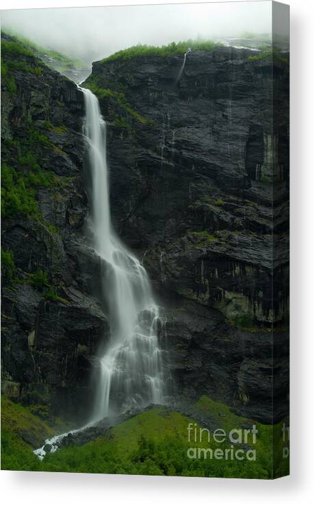 Long Exposure Canvas Print featuring the photograph Rauma County Waterfall by Benjamin Reed