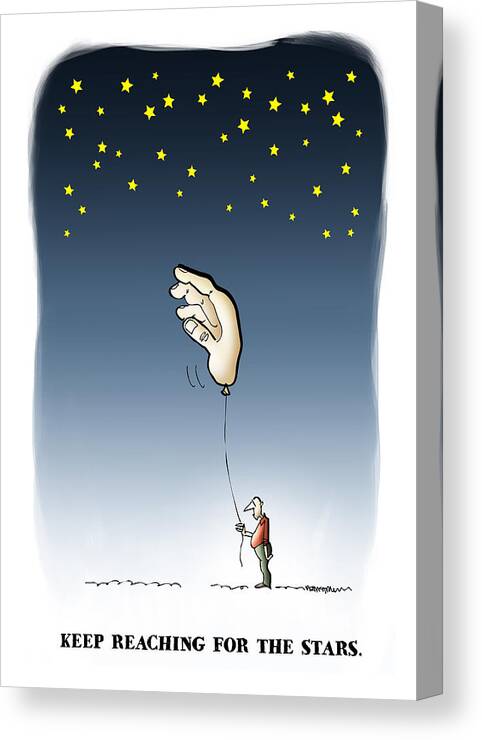 Cliche Canvas Print featuring the digital art Reach For The Stars by Mark Armstrong