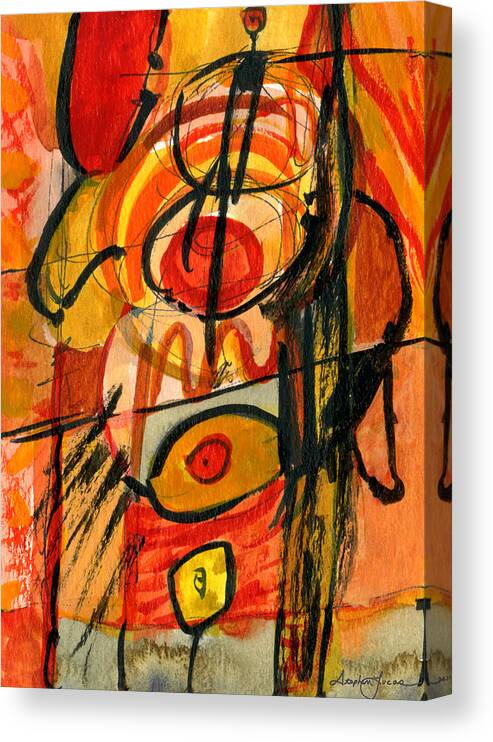 Abstract Art Canvas Print featuring the painting Relativity by Stephen Lucas