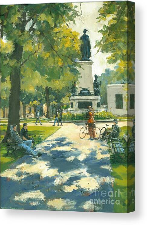 Victoria Park Canvas Print featuring the painting Relaxing by Michael Swanson