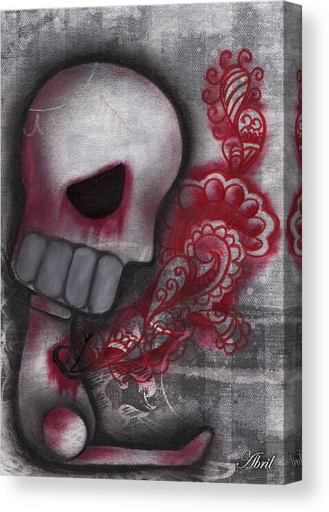 Day Of The Dead Canvas Print featuring the painting Released by Abril Andrade