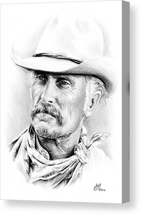 Robert Duvall Canvas Print featuring the drawing Robert Duvall by Andrew Read