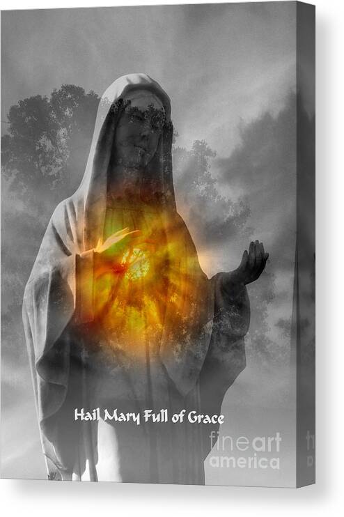 Virgin Mary Canvas Print featuring the photograph Sacred Heart by Rick Rauzi
