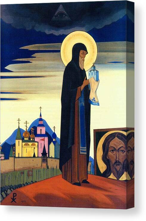1932 Canvas Print featuring the painting Saint Sergius Radonezhsky by Nicholas Roerich