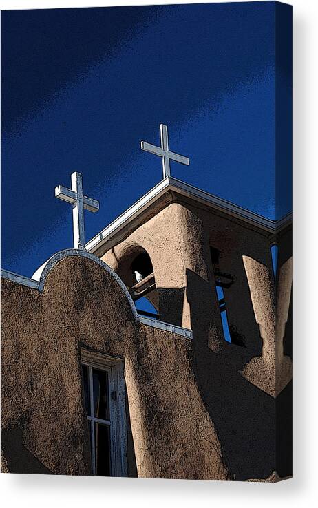 Architecture Canvas Print featuring the photograph San Francisco Mission Belltower by Glory Ann Penington