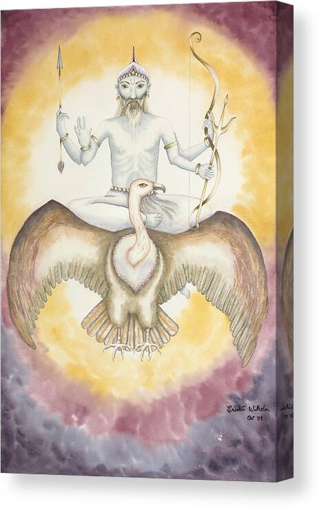 Vedic Astrology Canvas Print featuring the painting Sani Saturn by Srishti Wilhelm