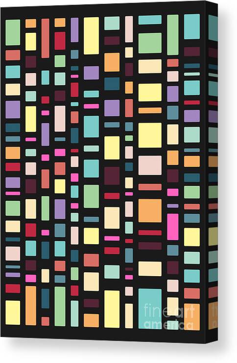 Square Canvas Print featuring the digital art Seventeen Pattern Dark by Freshinkstain