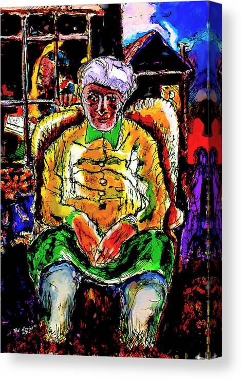 Jewish Art Paintings Canvas Print featuring the digital art Shabbos in Odessa by Ted Azriel