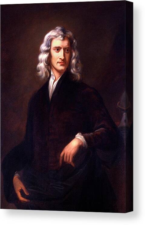 Isaac Newton Canvas Print featuring the photograph Sir Isaac Newton by Cci Archives/science Photo Library