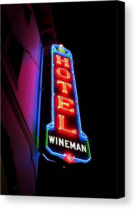 Hotel Canvas Print featuring the photograph SLO Wineman by Paul Foutz