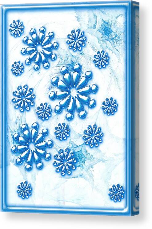 Snowfall Canvas Print featuring the digital art Snowflakes by Anastasiya Malakhova