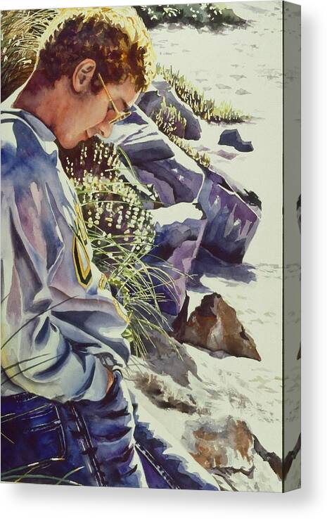 Young Man Canvas Print featuring the painting Some other day by Maureen Dean