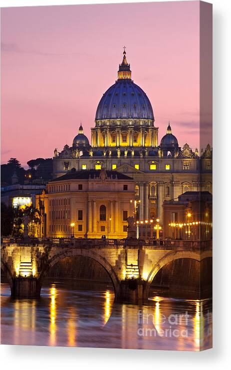 Saint Canvas Print featuring the photograph St Peters Basilica by Brian Jannsen