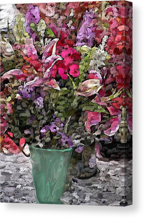 Fine Art Canvas Print featuring the digital art Still Life Floral by David Lane