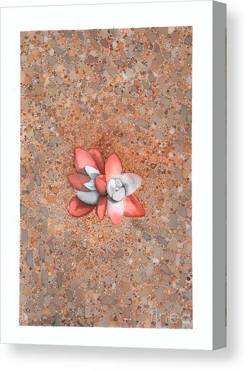Landscape Canvas Print featuring the painting Succulent on the beach by Hilda Wagner