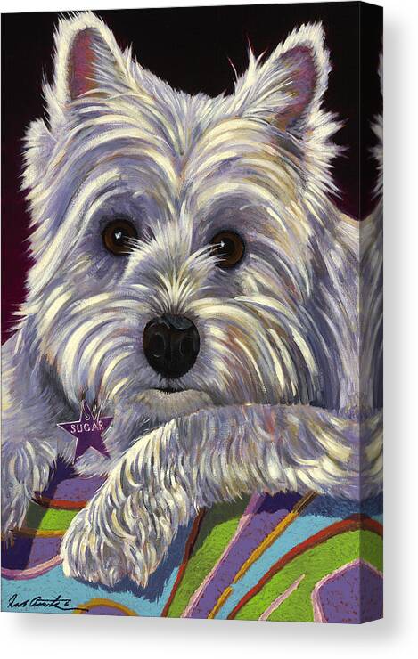 Dog Painting Canvas Print featuring the painting Sugar by Bob Coonts
