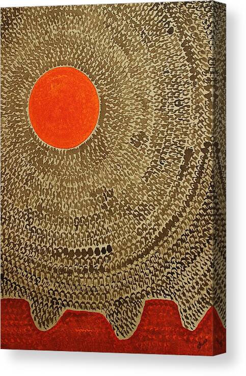 Sepia Canvas Print featuring the painting Sun Valley original painting by Sol Luckman