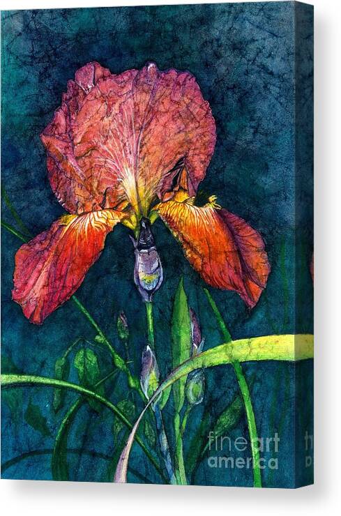 Flower Canvas Print featuring the painting Sunset Iris by Barbara Jewell