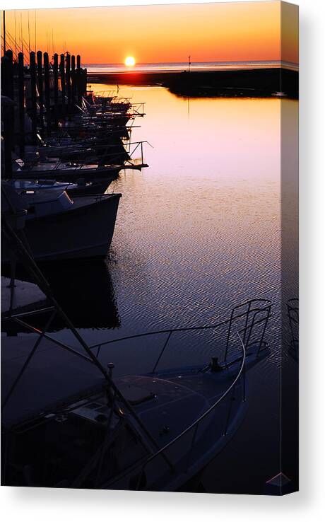 Orleans Canvas Print featuring the photograph Sunset on the Marina by James Kirkikis
