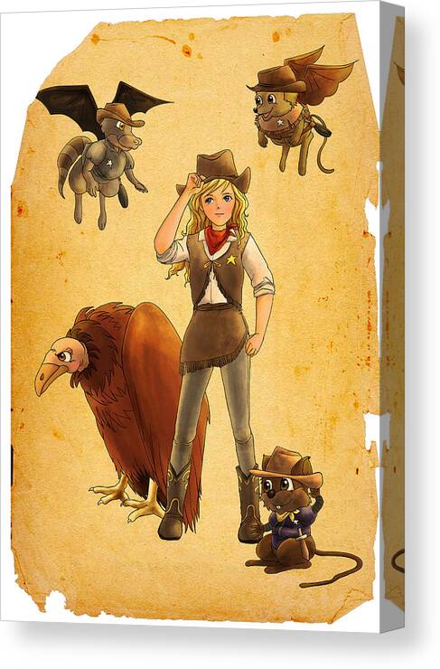  West Canvas Print featuring the painting Tammy and the California Gold Rush by Reynold Jay