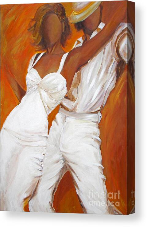 Tango Painting Canvas Print featuring the painting Tango Blanco by Sheri Chakamian