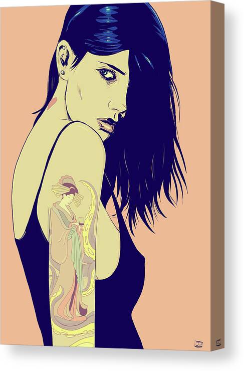 Giuseppe Cristiano Canvas Print featuring the drawing Tattoo by Giuseppe Cristiano