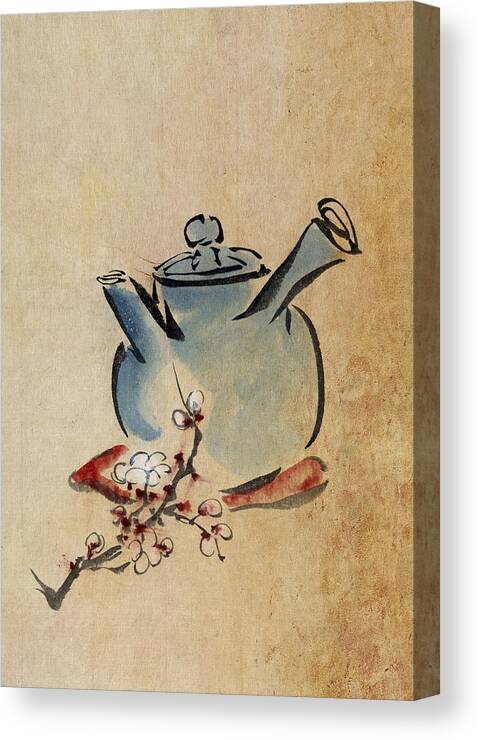 Teapot Canvas Print featuring the digital art Teapot by Aged Pixel