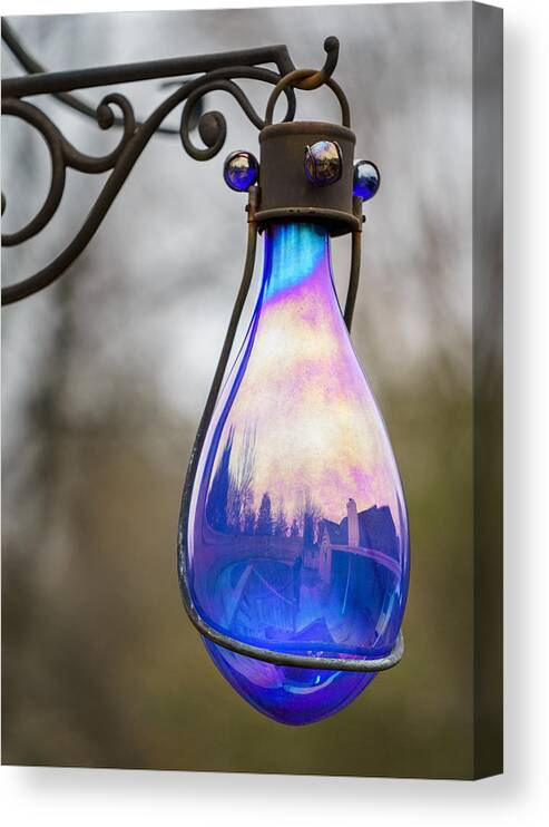 Blue Canvas Print featuring the photograph Tear Drop Yard Ornament by Brett Engle