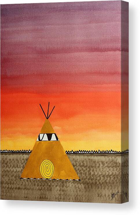 Teepee Canvas Print featuring the painting Tepee or Not Tepee original painting by Sol Luckman