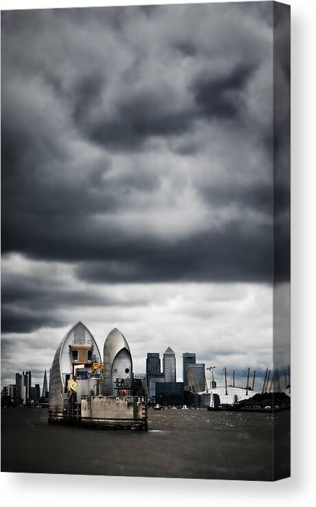 Thames Barrier Canvas Print featuring the photograph Thames Barrier by Mark Rogan