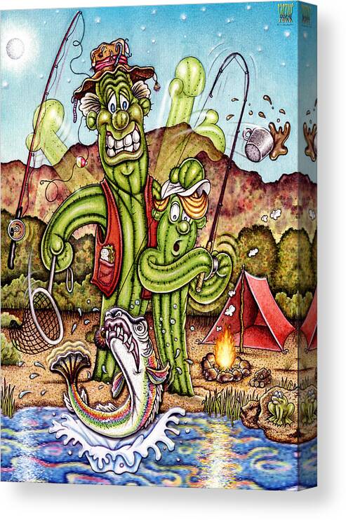 Cactus Art Canvas Print featuring the drawing That's My Boy by Cristophers Dream Artistry