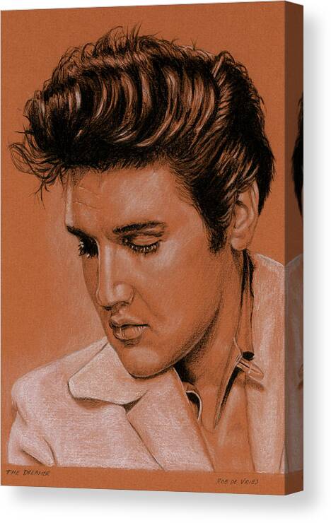 Elvis Canvas Print featuring the drawing The dreamer by Rob De Vries