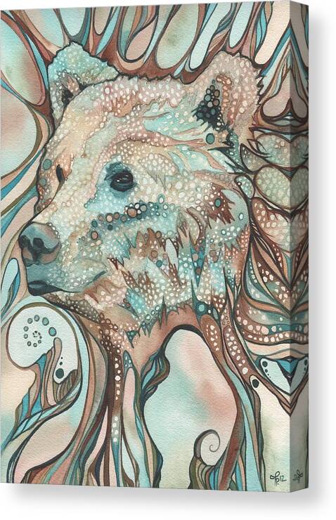 Bear Canvas Print featuring the painting The Great Bear Spirit by Tamara Phillips