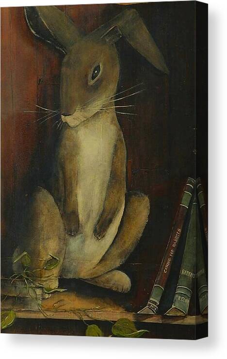 Jack Rabbit Canvas Print featuring the painting The Jack Rabbit by Diane Strain