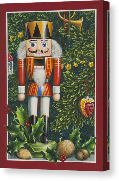Christmas Canvas Print featuring the painting The Nutcracker by Lynn Bywaters