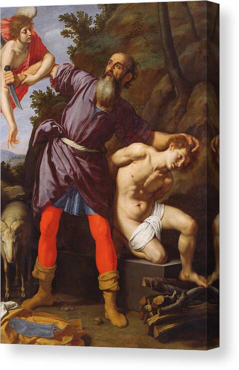 The Sacrifice Of Abraham Canvas Print featuring the painting The Sacrifice of Abraham by Cristofano Allori