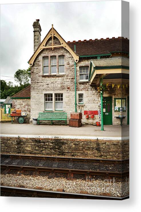 Railway Canvas Print featuring the photograph The Station House Corfe by Linsey Williams