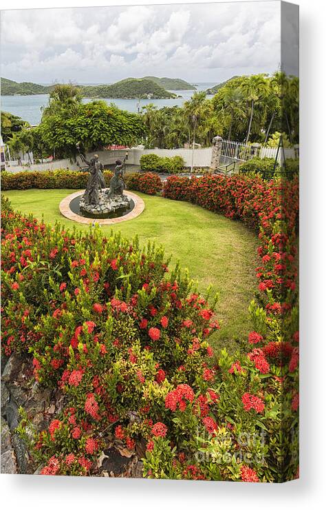 The Three Queens Canvas Print featuring the photograph The Three Queens of the Virgin Islands Fountain by Eyzen M Kim
