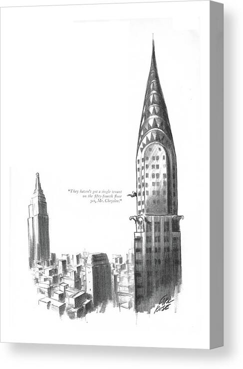 103939 Cro Carl Rose Canvas Print featuring the drawing They Haven't Got A Single Tenant by Carl Rose