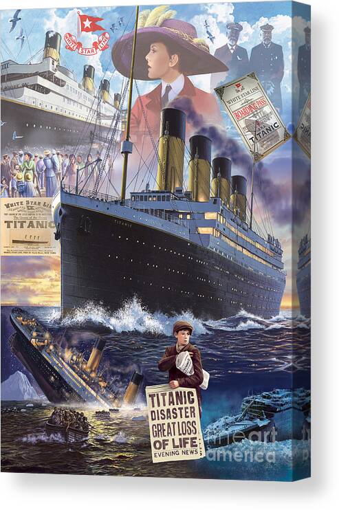 Adult Canvas Print featuring the digital art Titanic by MGL Meiklejohn Graphics Licensing