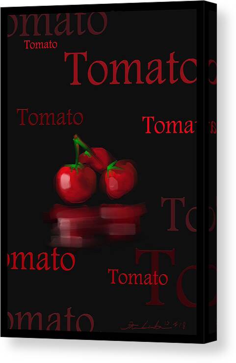 Tomato Canvas Print featuring the painting Tomato - Fruit and Veggie Series - #18 by Steven Lebron Langston