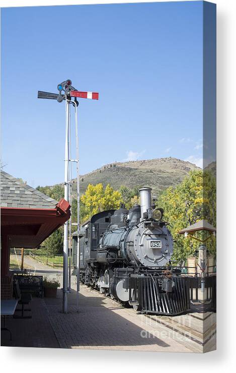 Colorado Railroad Museum Canvas Print featuring the photograph Train Signal by Tim Mulina