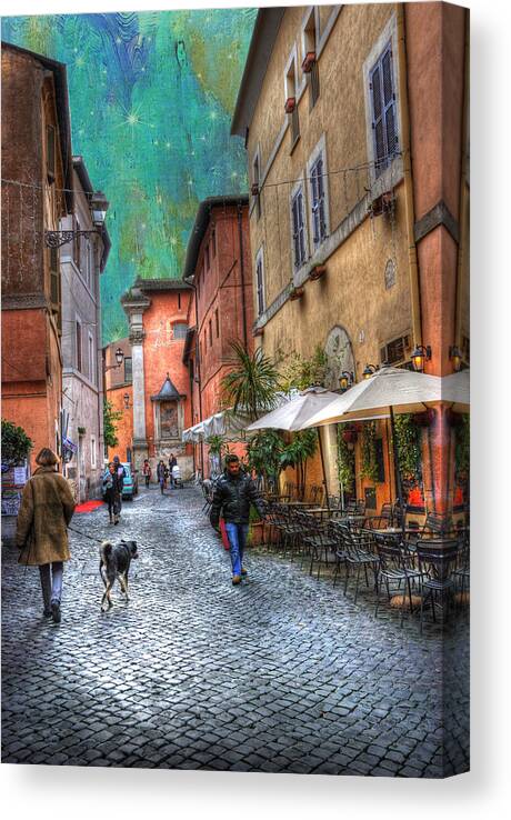 Ancient Canvas Print featuring the photograph Una Notta a Roma by Juli Scalzi