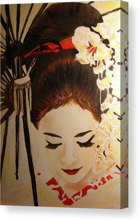 Summer Canvas Print featuring the painting Under Cover Girl by Lorinda Fore