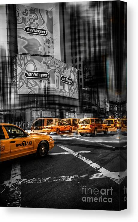 Nyc Canvas Print featuring the photograph Van Wagner - Colorkey by Hannes Cmarits