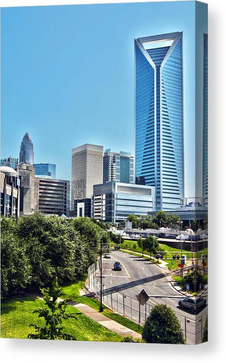 District Canvas Print featuring the photograph view of Charlotte North Carolina by Alex Grichenko