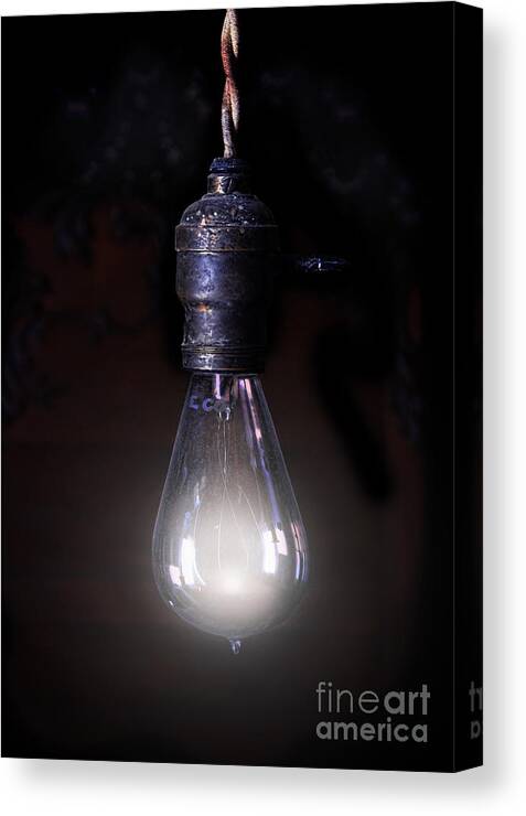 Light Canvas Print featuring the photograph Vintage Lightbulb by Jill Battaglia